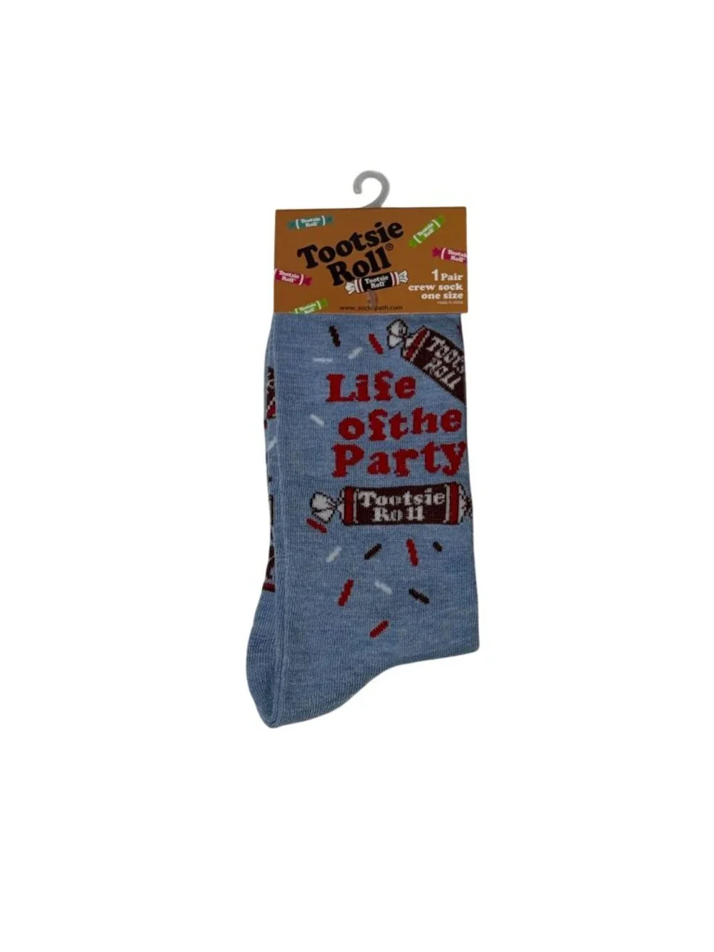Tootsie Roll Crew Socks Candy Novelty Mens 6-12 Blue New